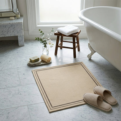 Tapis de bain en diatomite grande taille - posé devant la douche