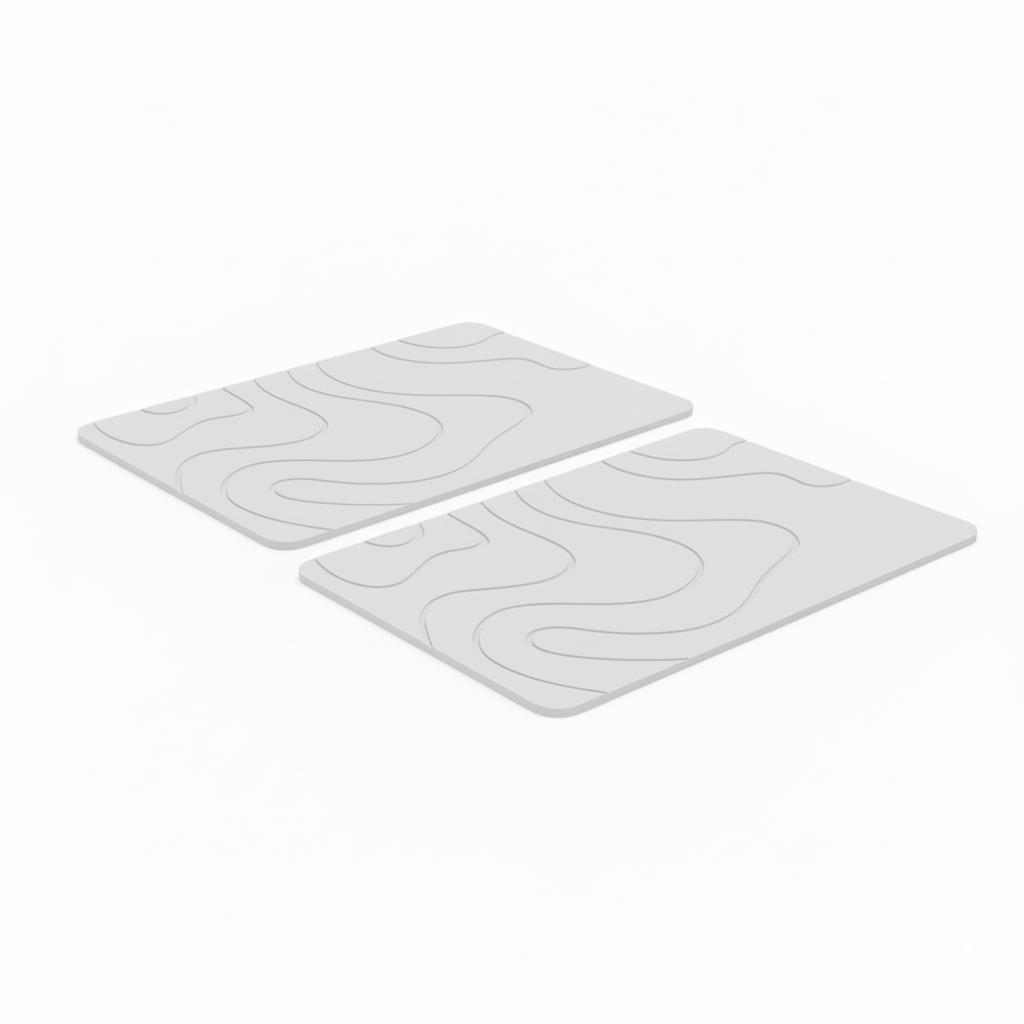 Lot De 2 Tapis Diatomite Pour Animaux – Blanc / 30x40cm, Blanc / 35x45cm, Blanc / 40x60cm, vue produit sur fond blanc