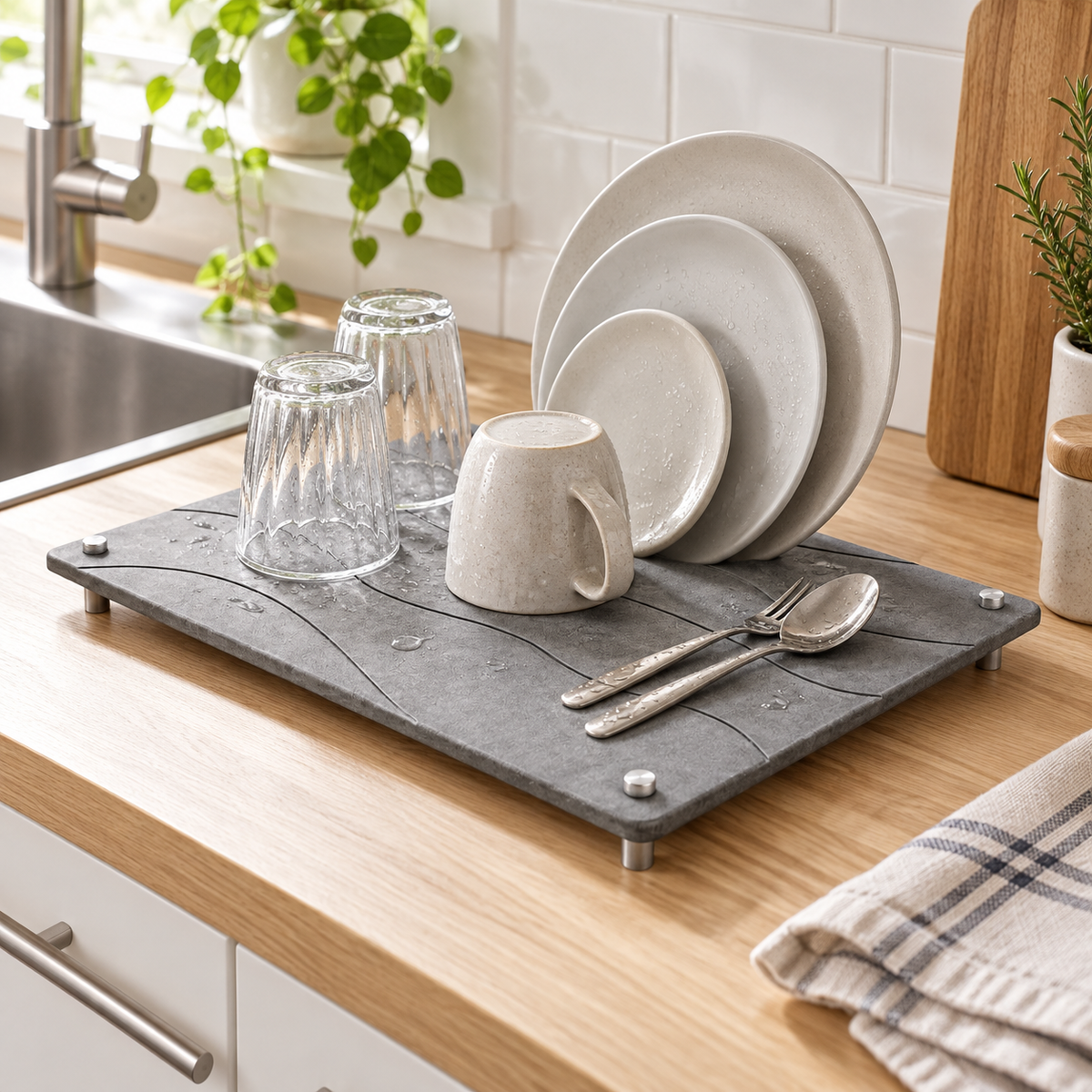 Égouttoir Vaisselle Design dans une cuisine contemporaine