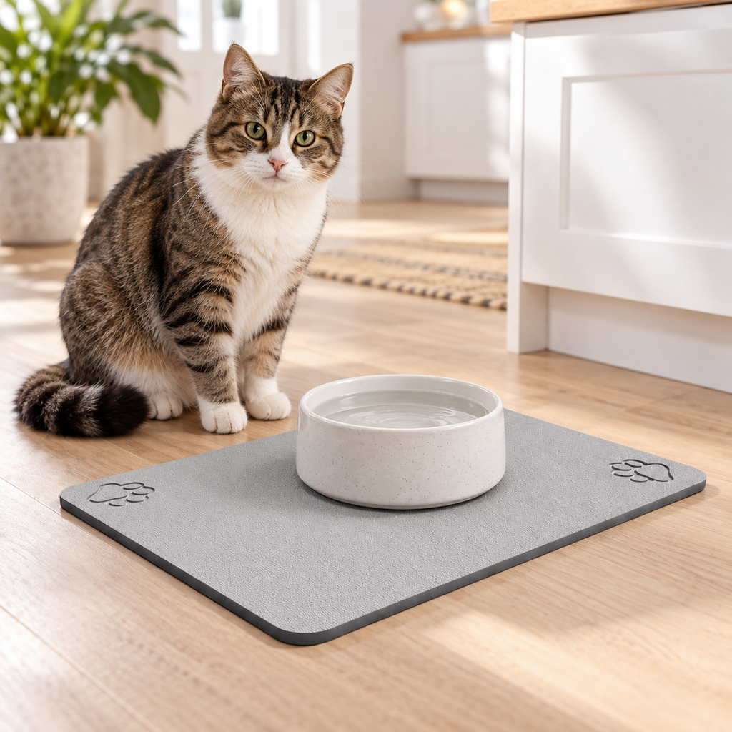Tapis Diatomite Pour Chat dans un espace contemporain pour animal